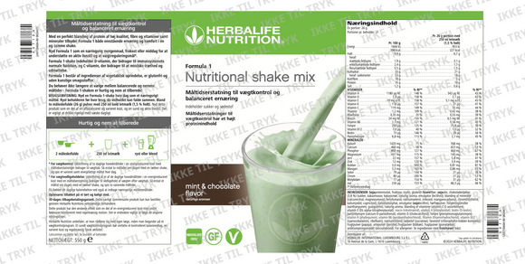 Formula 1 - Mint chokolade, 550 gr.